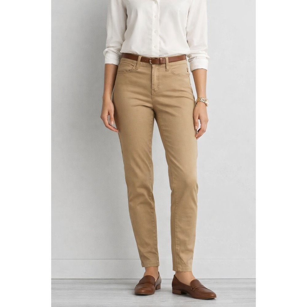 American Eagle Hi-Rise Jegging Stretch Khaki Pants Women's Size 6 28x28 Slim Ski